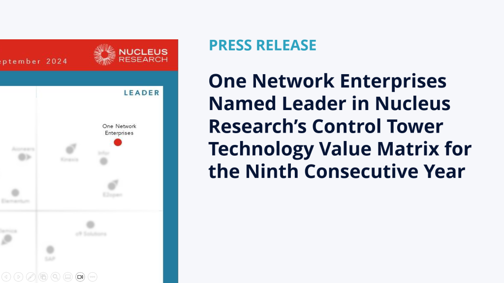 Nucleus Research Control Tower Technology Value Matrix 2024